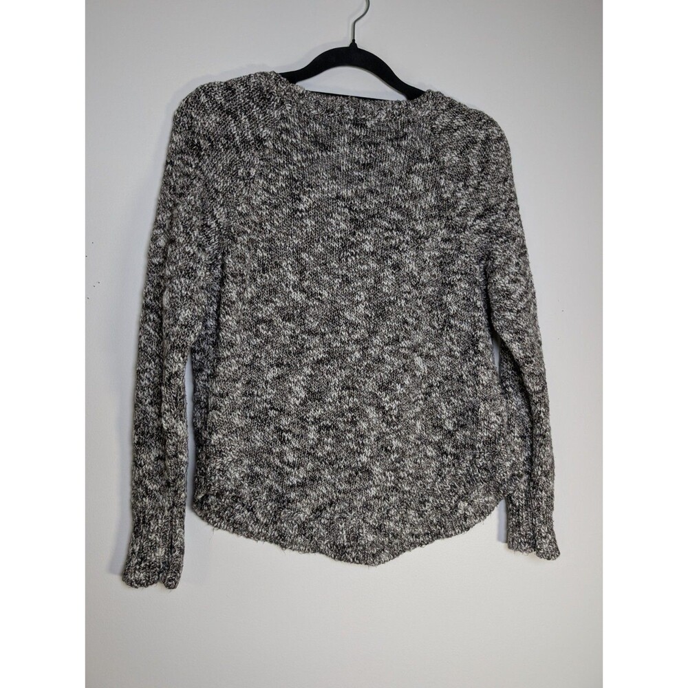 Eileen Fisher XS B&W Marled Knit Linen Blend Pullover Long Sleeve Sweater Cozy - Picture 5 of 5